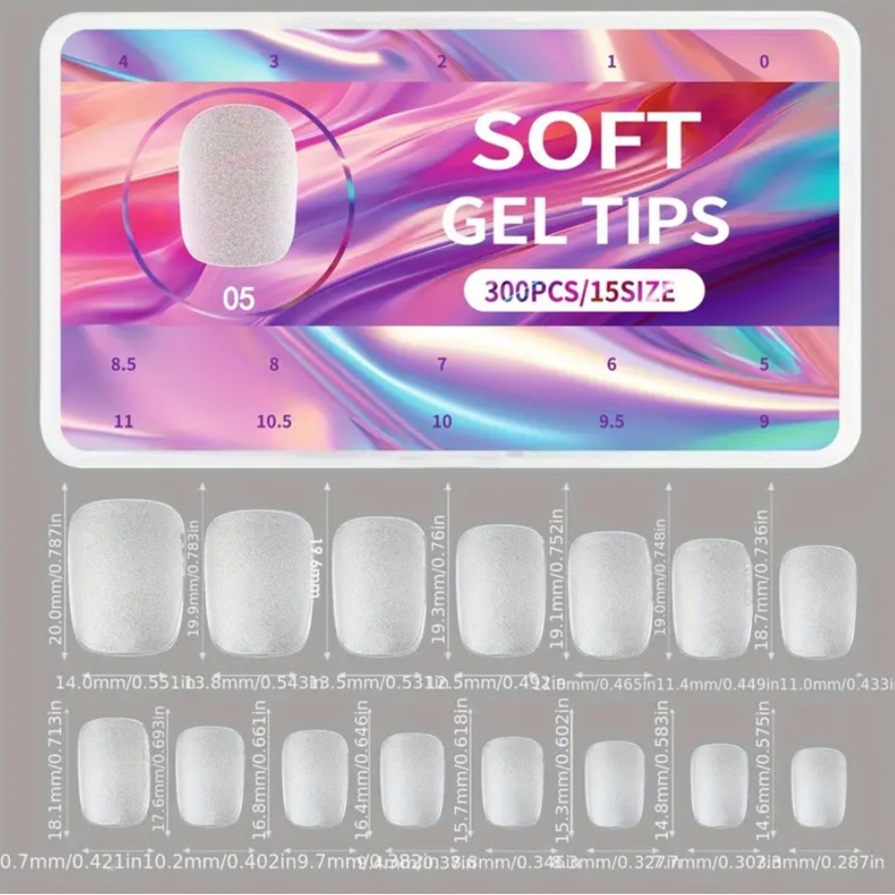 NWT-300pcs Matte Soft Gel Nail Tips